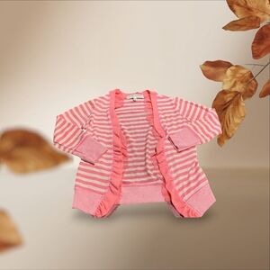 Charming Pink Striped Kids Cardigan